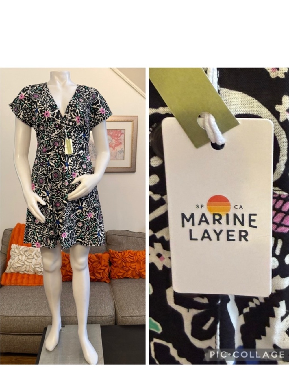 ❣️🆕Marine Layer Camila Mini Dress Floral Block Print $128 MSRP❣️